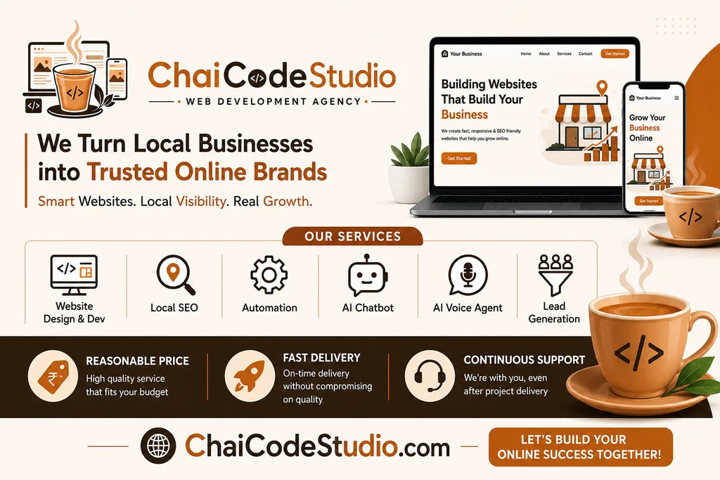 ChaiCodeStudio team building websites for Indian businesses